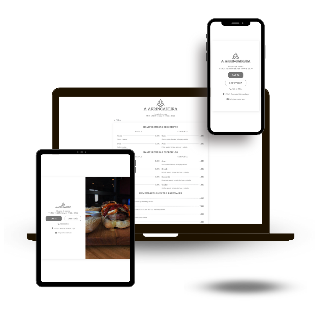 carta menu digital restaurantes cafeterias online